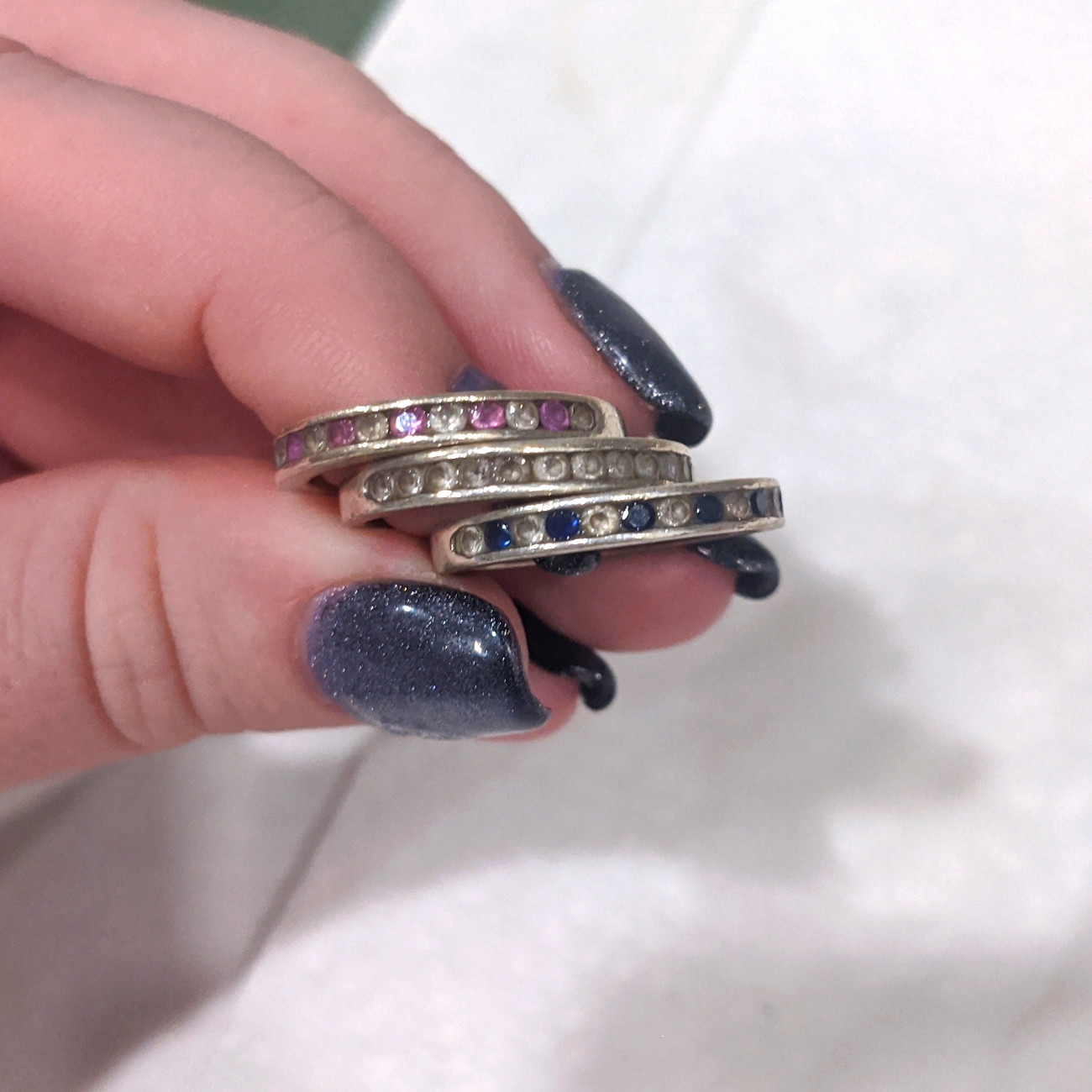 Stackable Multicolor Sapphire Rings Set